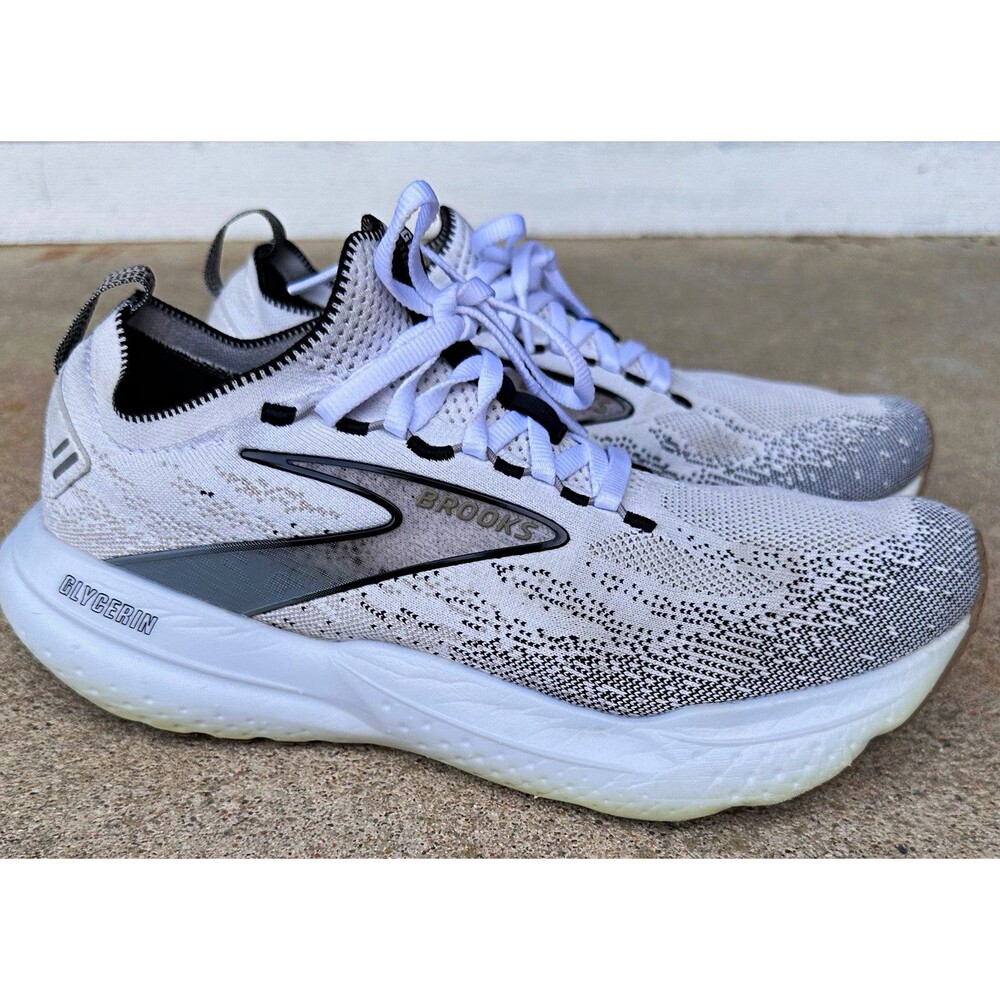 Brooks Glycerin 21 StealthFit Women’s Running Shoes US 10 Medium, White/Gray
